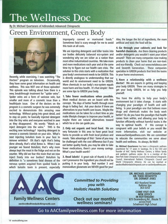 Spirit of Saratoga - Green Body Article